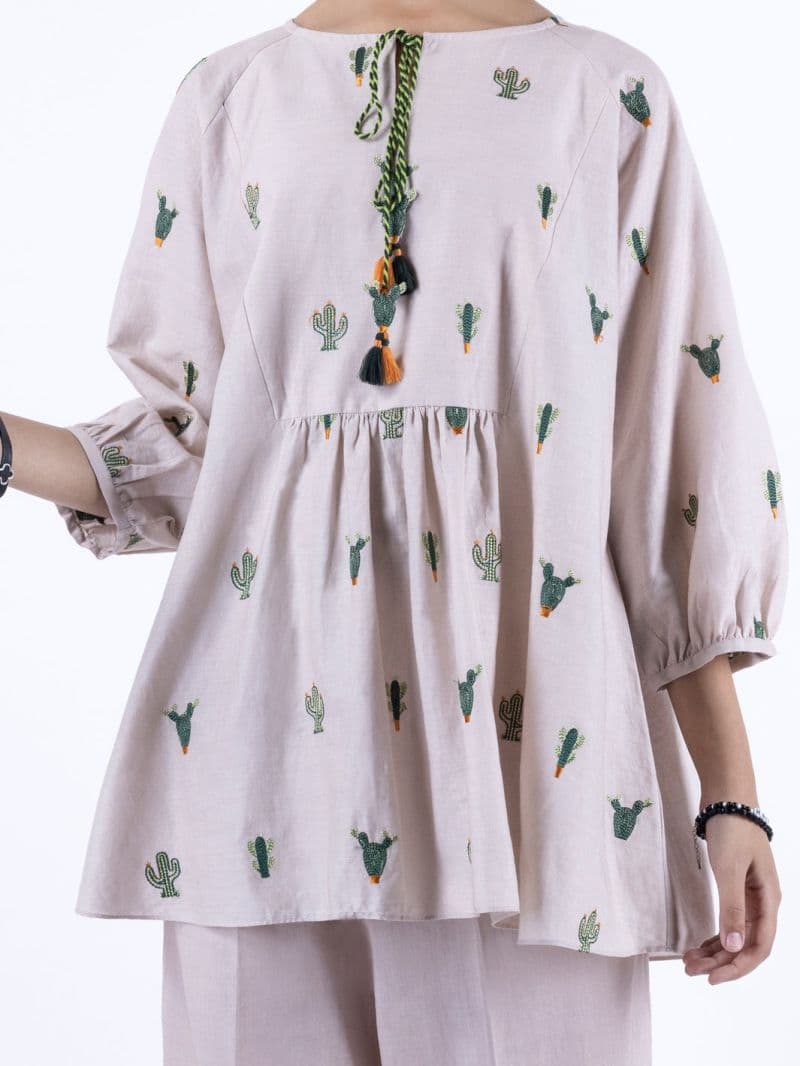 Beige Cambric Kurti thumbnail