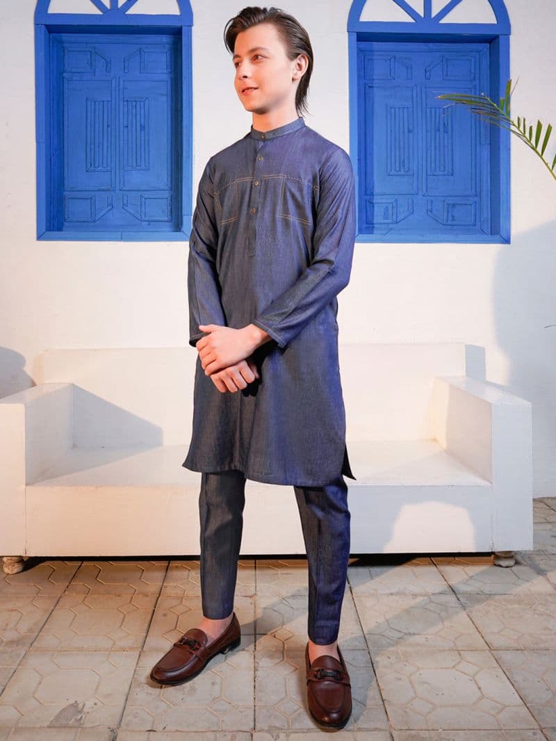 Indigo Blended Kurta Trouser thumbnail
