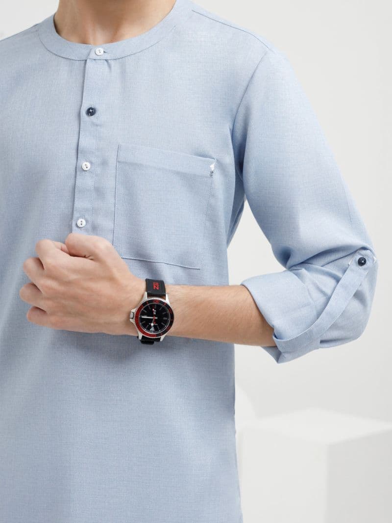 Light Blue Blended Kurta Trouser thumbnail