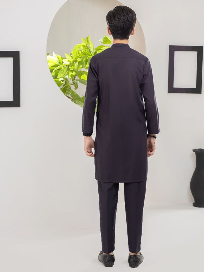 Dark Purple Blended Kurta Trouser thumbnail