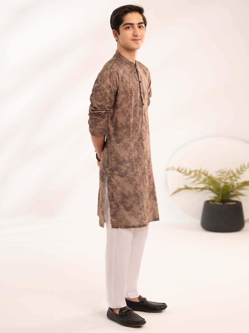 Brown Cotton Kurta thumbnail