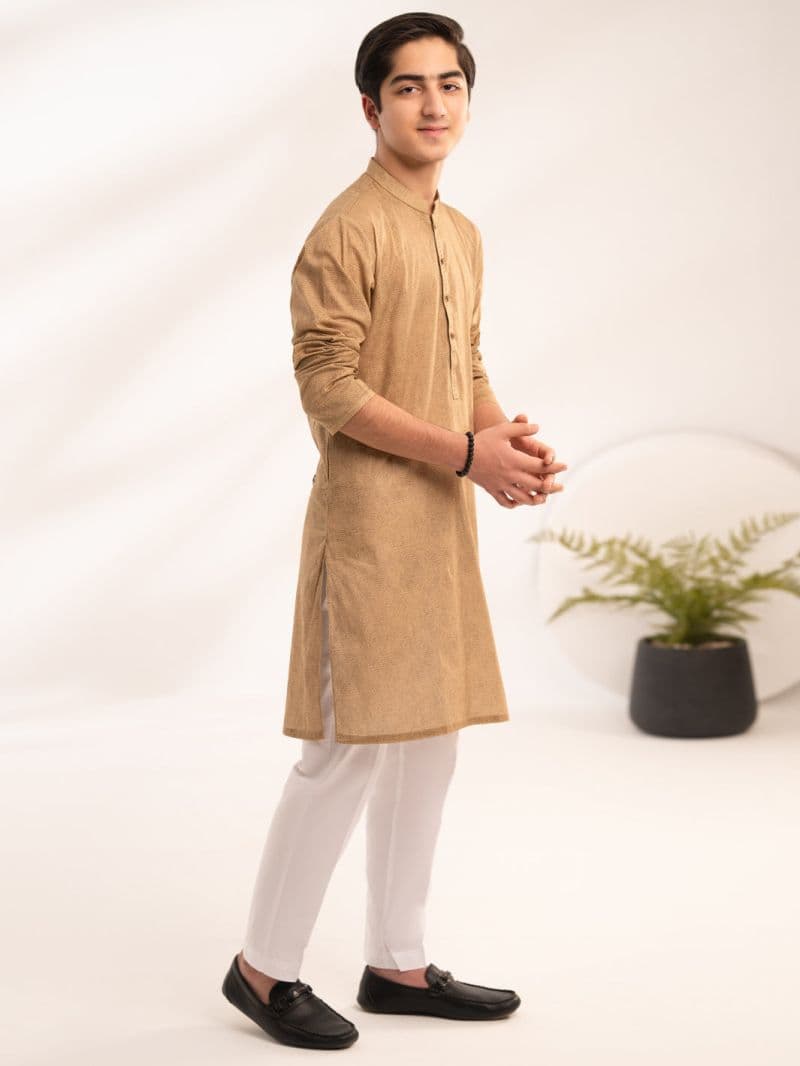 Beige Cotton Kurta thumbnail