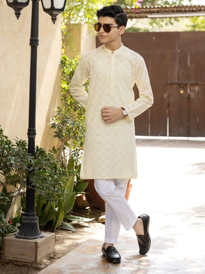 Lemon Yellow Cotton Kurta thumbnail