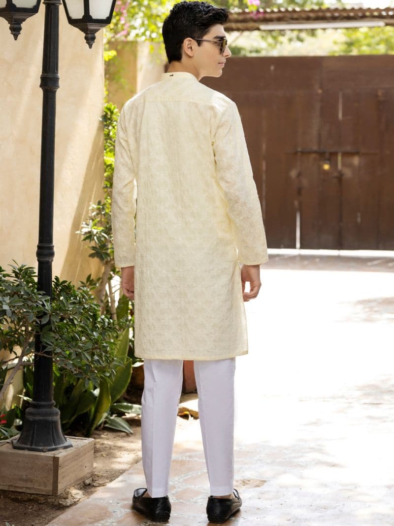Lemon Yellow Cotton Kurta thumbnail