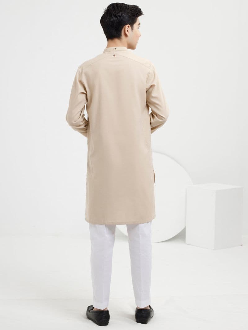 Beige Blended Kurta thumbnail
