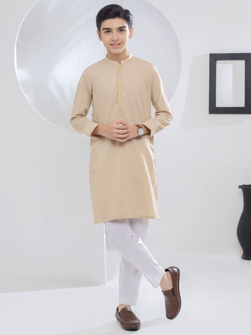 Beige Blended Kurta thumbnail