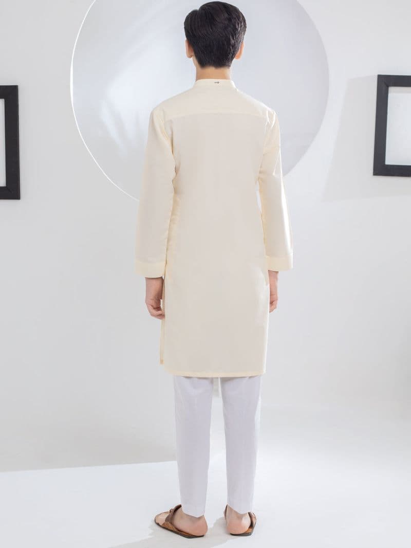 Off White Blended Kurta thumbnail