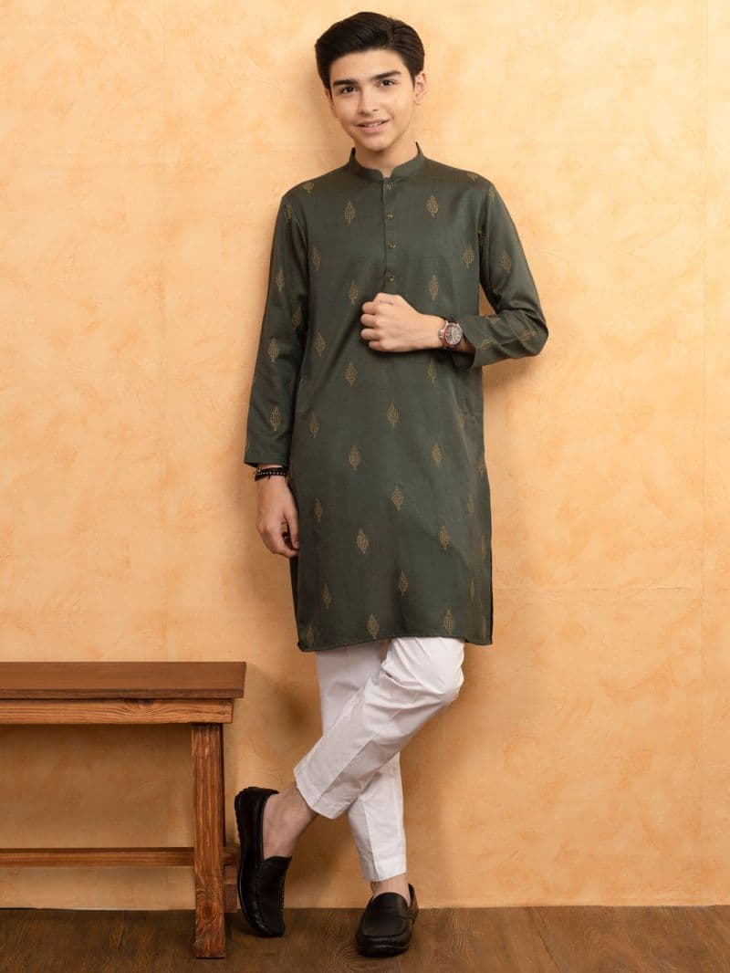 Green Blended Kurta thumbnail