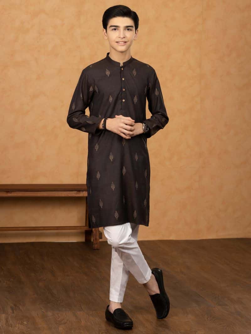 Dark Brown Blended Kurta