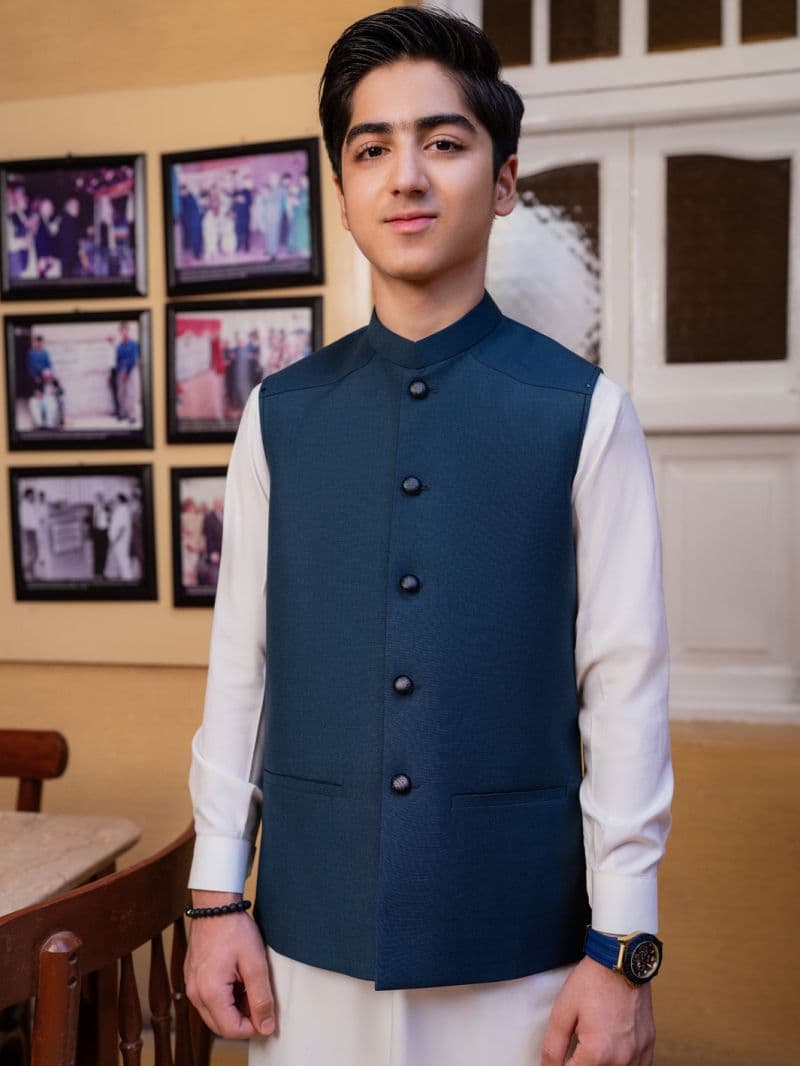 Teal Blended Waistcoat thumbnail