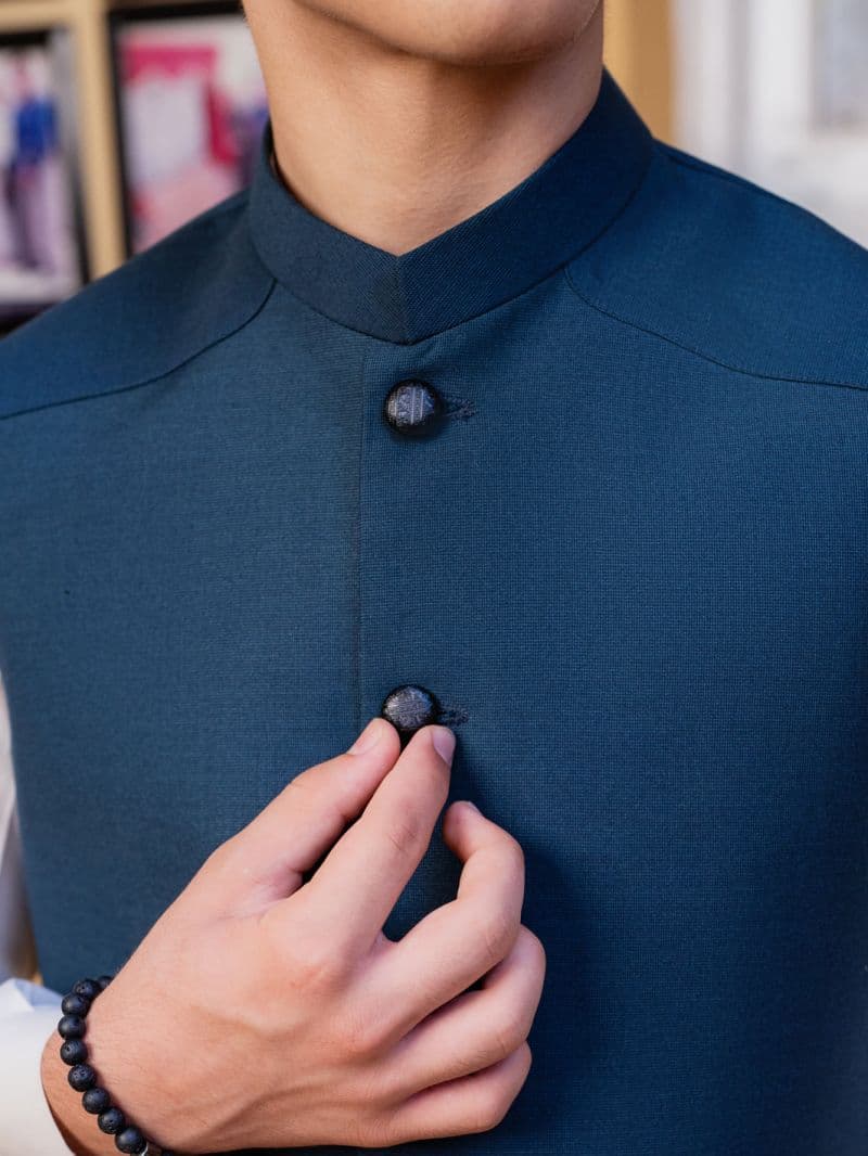 Teal Blended Waistcoat thumbnail