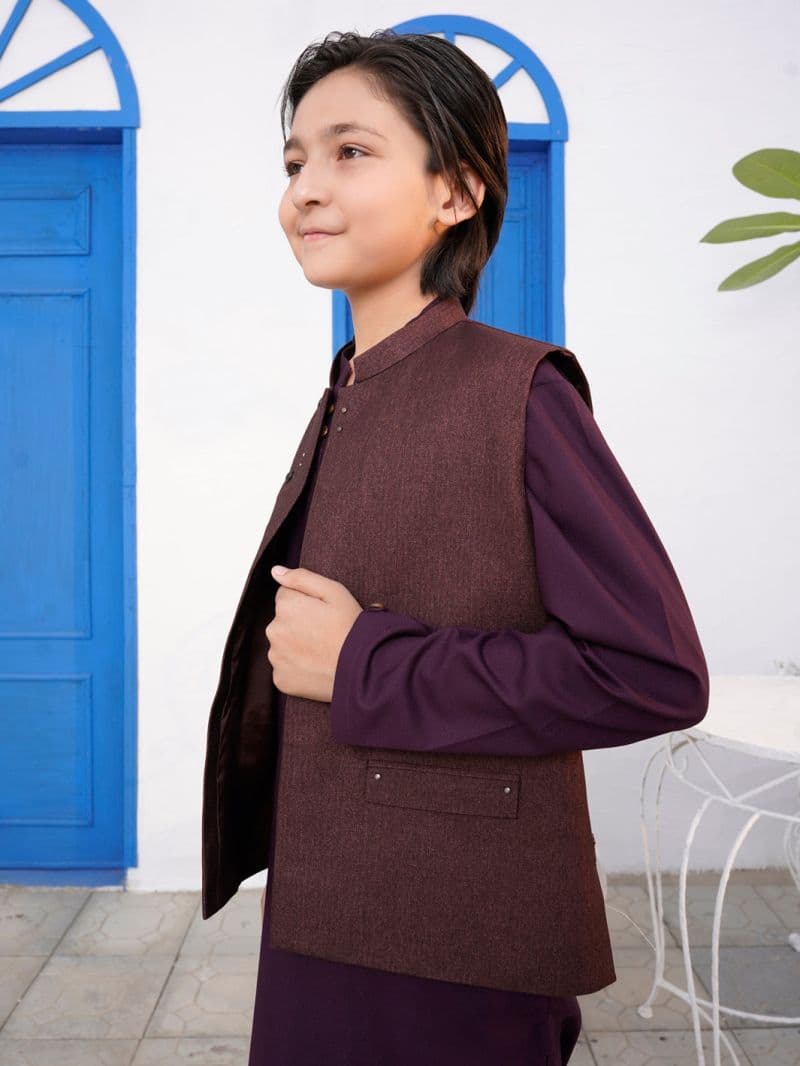 Maroon Blended Waistcoat thumbnail