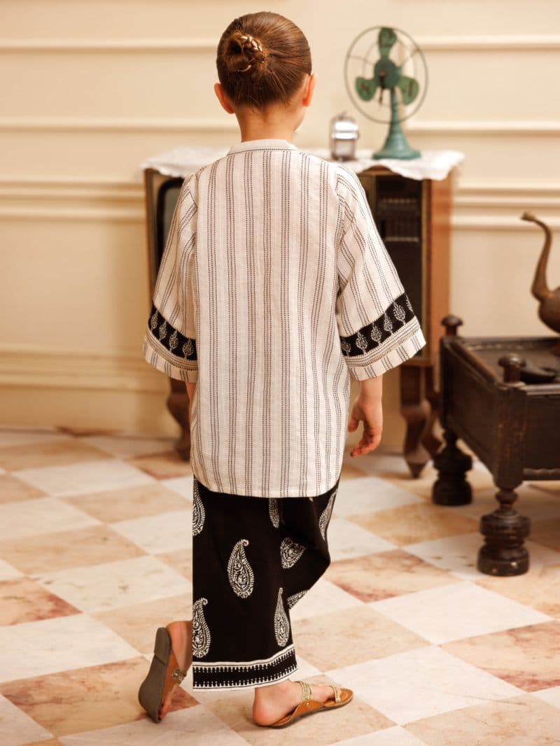 Black & White Cotton 2 Piece Stitched thumbnail
