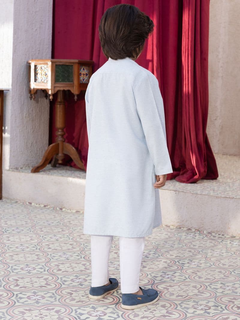 Light Blue Blended Kurta thumbnail