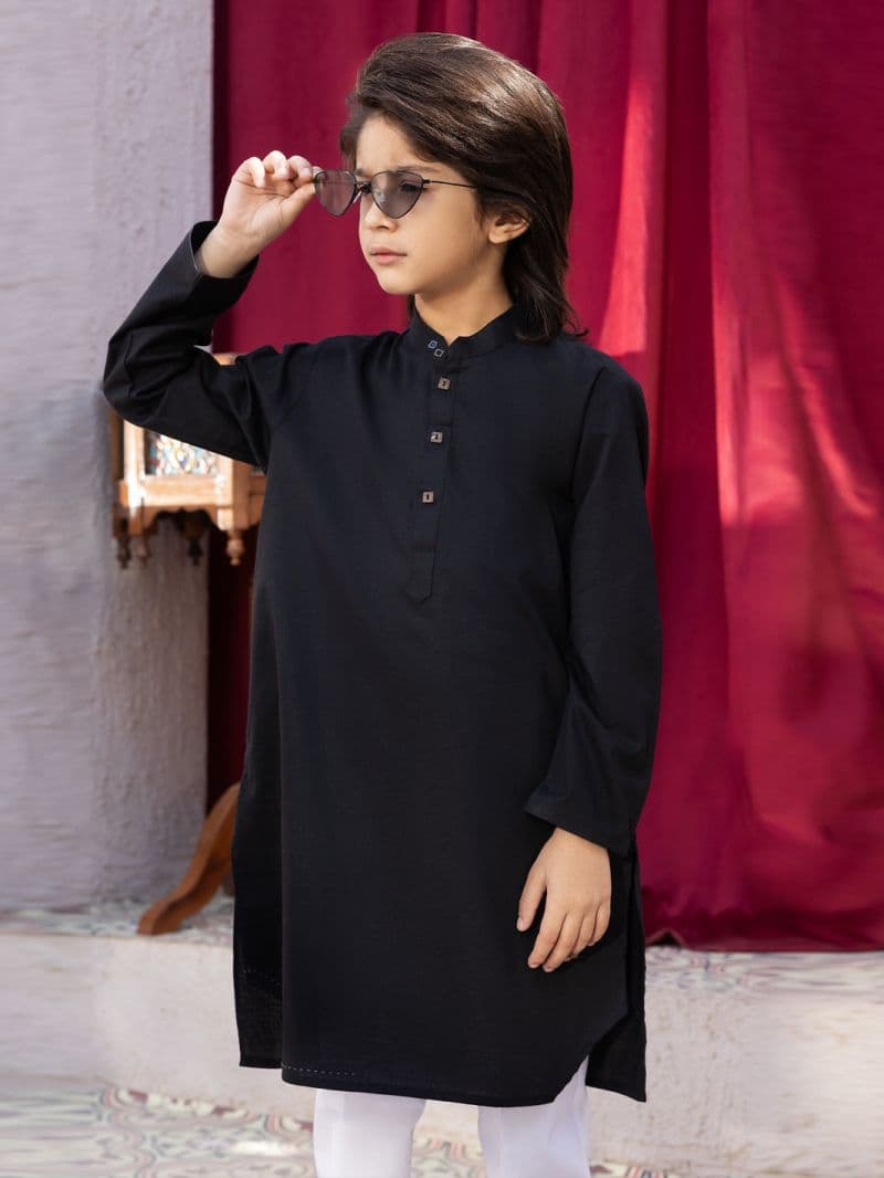 Black Cotton Kurta thumbnail