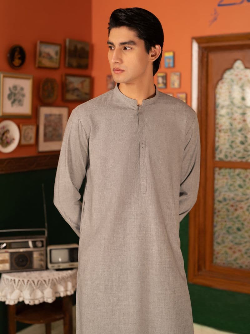 Ash Grey Kameez Shalwar thumbnail