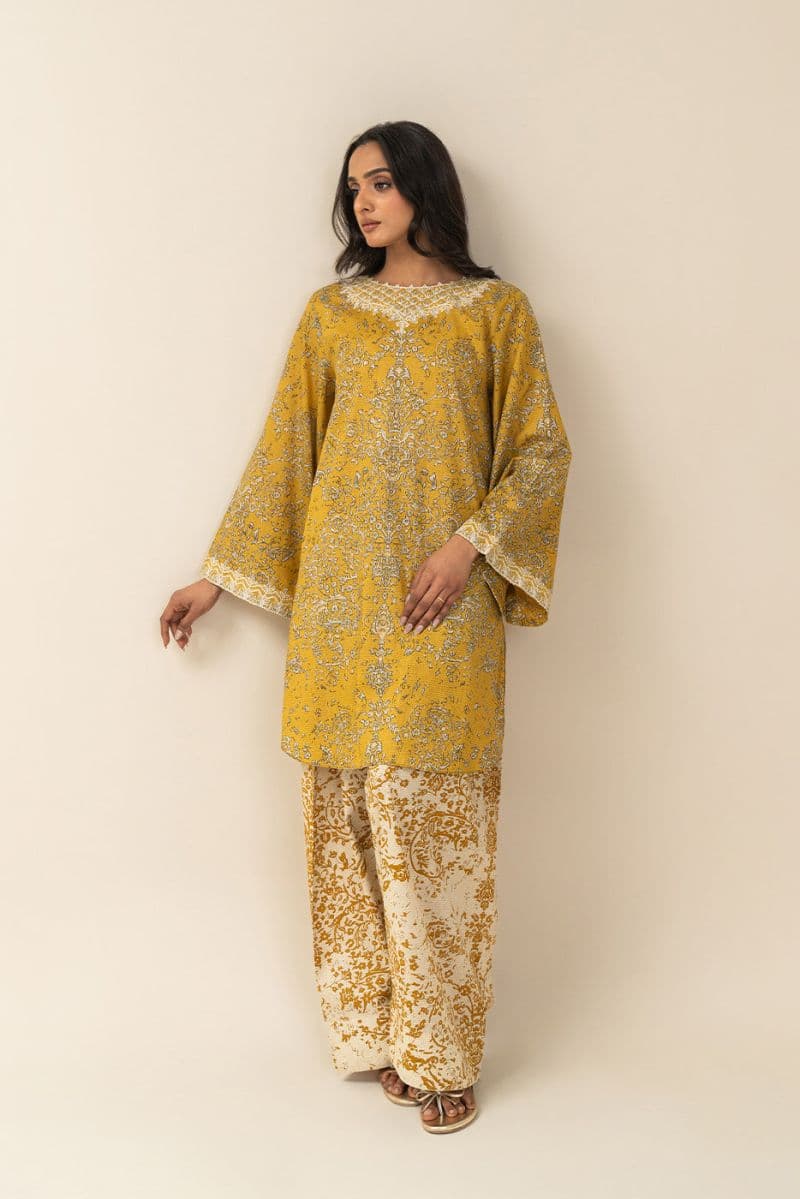 2 PIECE EMBROIDERED LAWN SUIT-AMBER IRIS (UNSTITCHED) thumbnail