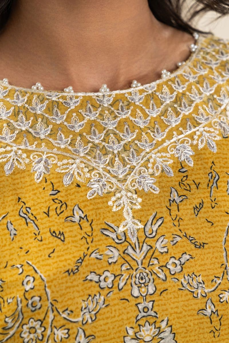 2 PIECE EMBROIDERED LAWN SUIT-AMBER IRIS (UNSTITCHED) thumbnail