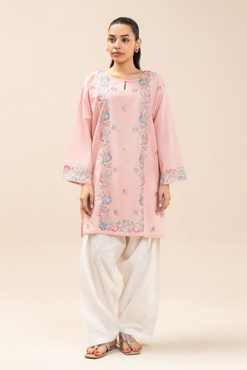 EMBROIDERED SLUB SHIRT (PRET) thumbnail
