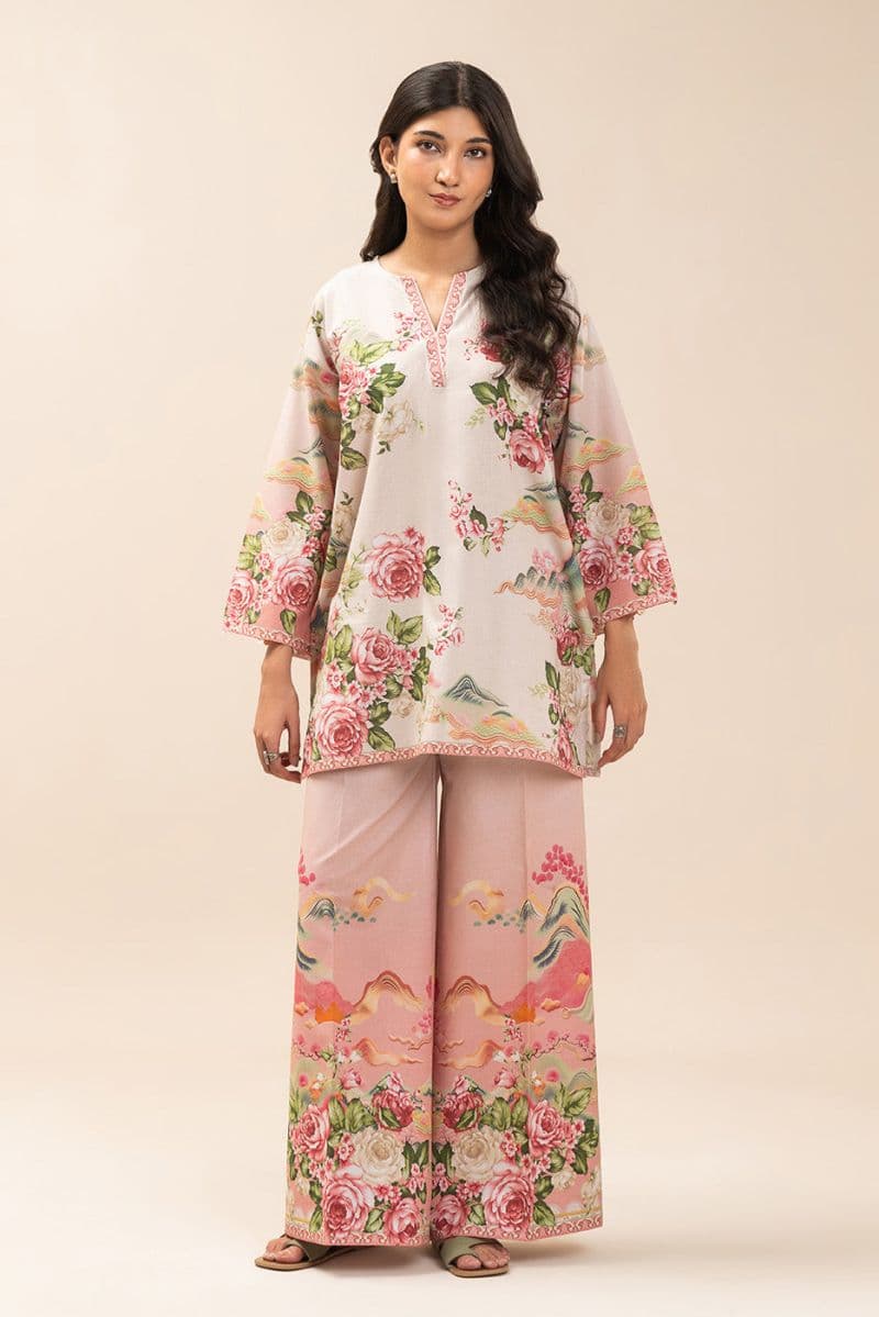 2 PIECE PRINT LAWN SUIT-ROSY SYMPHONY (UNSTITCHED) thumbnail