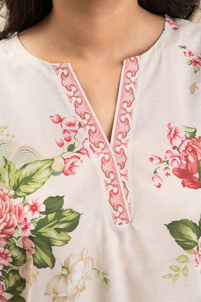 2 PIECE PRINT LAWN SUIT-ROSY SYMPHONY (UNSTITCHED) thumbnail