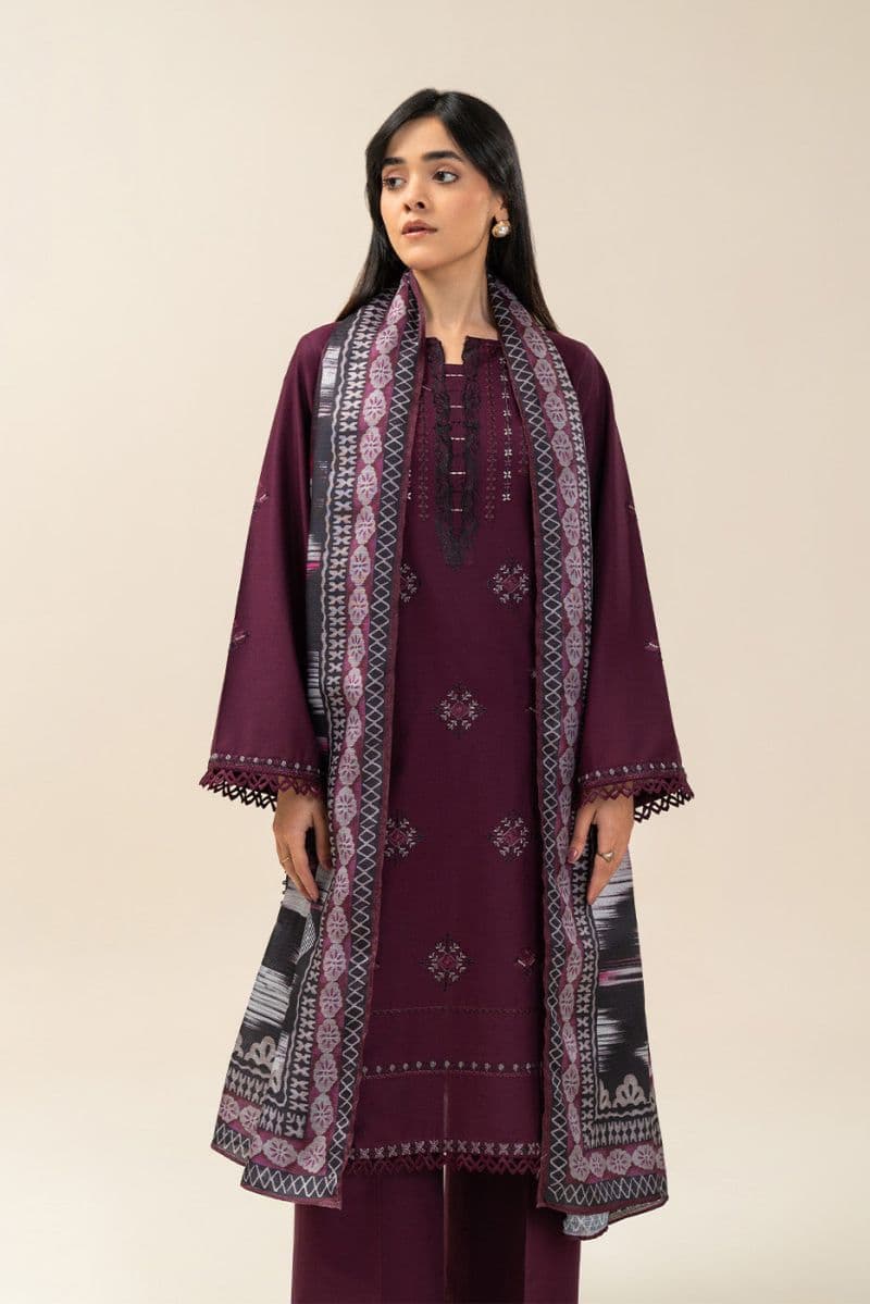 3 PIECE EMBROIDERED LAWN SUIT-TRIBAL CODE (UNSTITCHED) thumbnail