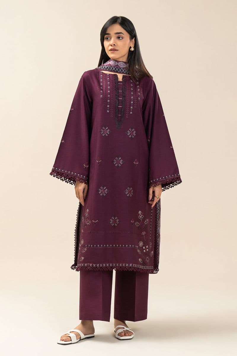 3 PIECE EMBROIDERED LAWN SUIT-TRIBAL CODE (UNSTITCHED) thumbnail