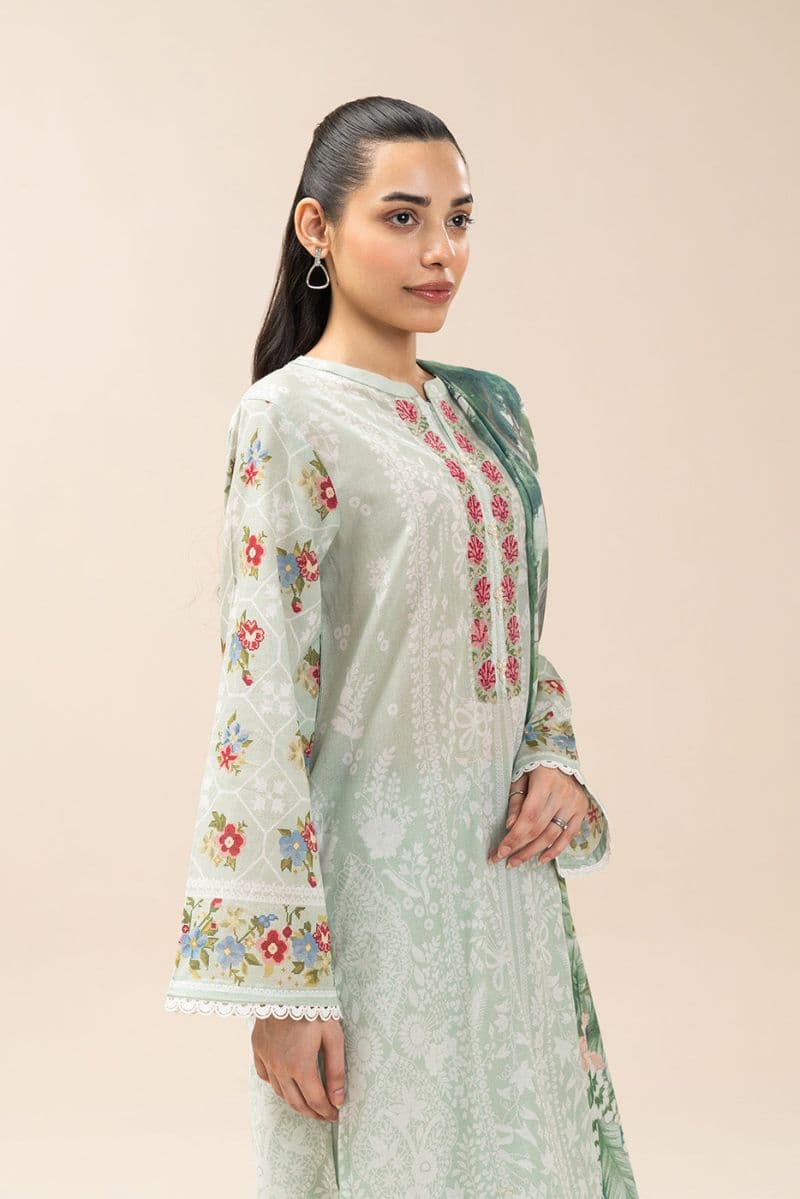 3 Piece Embroidered Lawn Suit - Oceanic Luxe Unstitched thumbnail