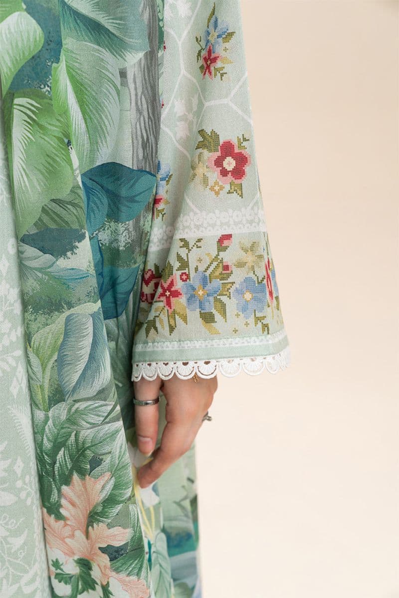 3 Piece Embroidered Lawn Suit - Oceanic Luxe Unstitched thumbnail