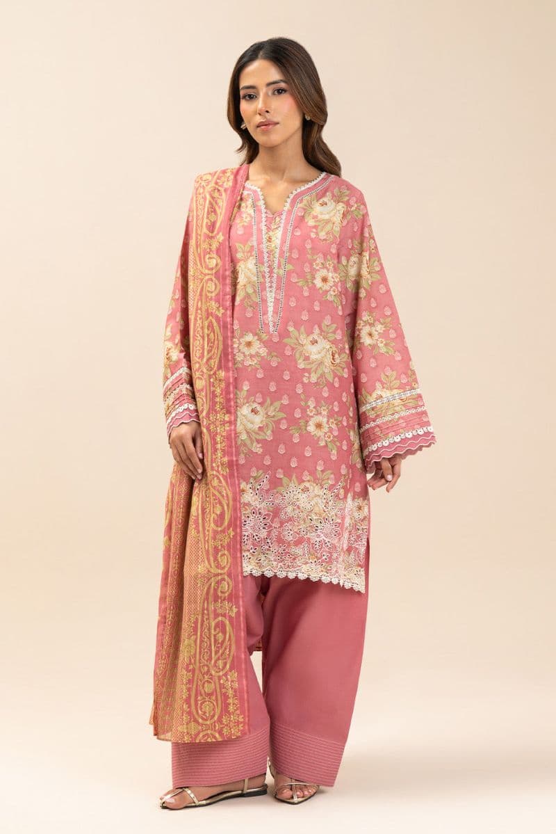 3 PIECE EMBROIDERED LAWN SUIT-PRIMROSE (UNSTITCHED) thumbnail