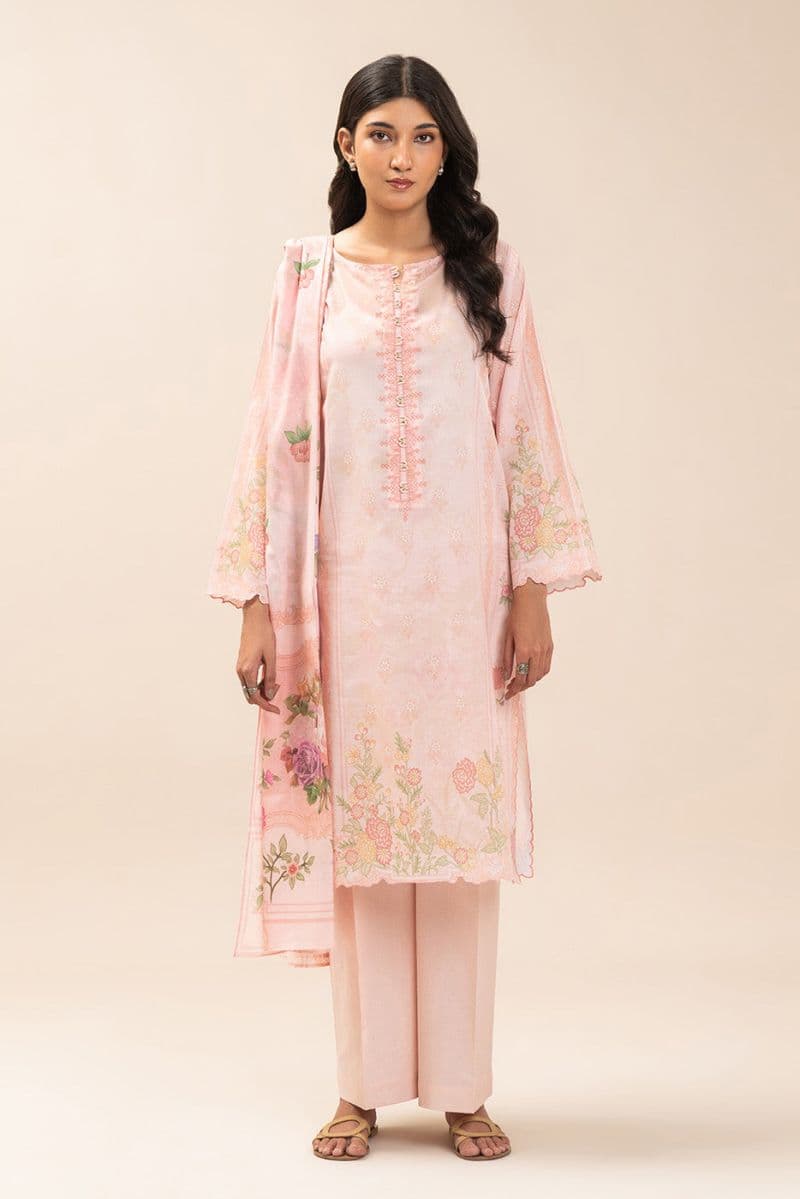 3 PIECE PRINTED LAWN SUIT-PASTEL SERENITY (UNSTITCHED) thumbnail