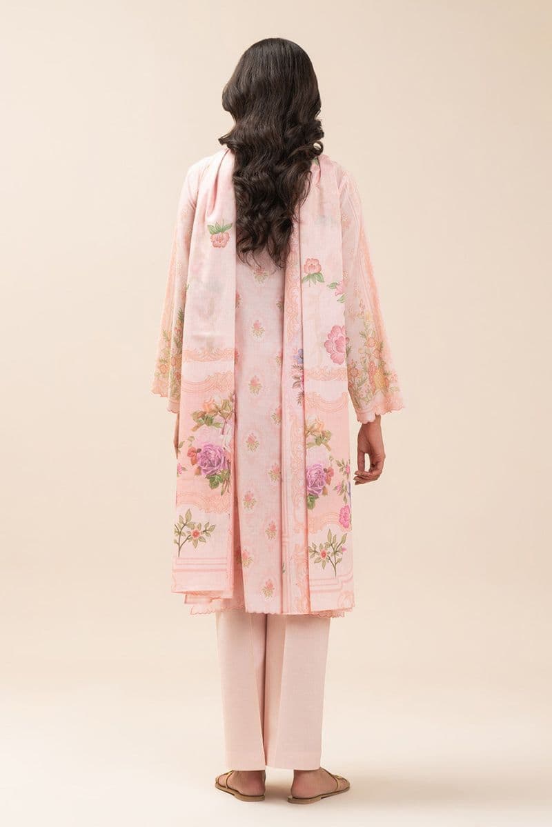3 PIECE PRINTED LAWN SUIT-PASTEL SERENITY (UNSTITCHED) thumbnail