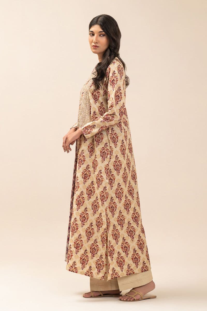 3 PIECE EMBROIDERED REVERSE JACQUARD SUIT-REGAL UMBER (UNSTITCHED) thumbnail
