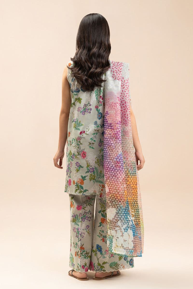 3 PIECE EMBROIDERED LAWN SUIT-FLORAL MEDLEY (UNSTITCHED) thumbnail