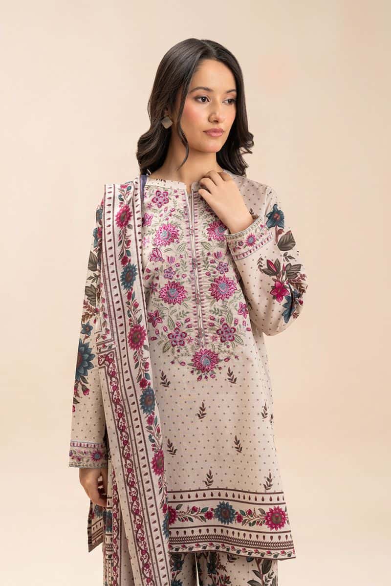 3 PIECE EMBROIDERED LAWN SUIT-FLEUR CHARM (UNSTITCHED)