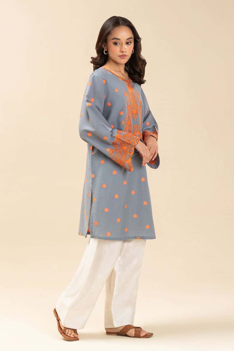 EMBROIDERED JACQUARD SHIRT (PRET) - alternate view