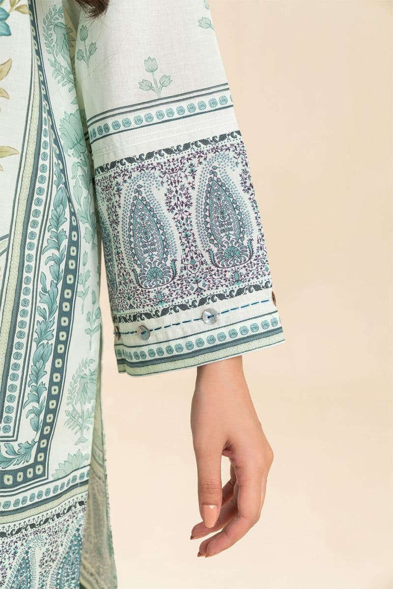 3 PIECE PRINTED LAWN SUIT-IVORY MEADOW (UNSTITCHED) thumbnail