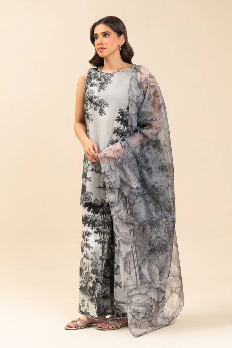 3 PIECE PRINTED LAWN SUIT-EBONY MEADOWS (UNSTITCHED) thumbnail