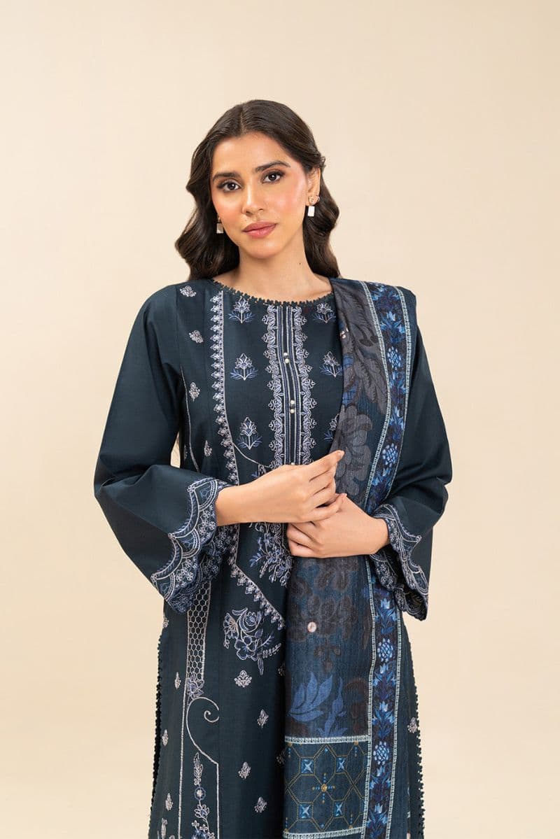 3 PIECE EMBROIDERED LAWN SUIT-MIDNIGHT QUARTZ (UNSTITCHED) thumbnail