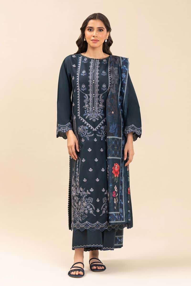3 PIECE EMBROIDERED LAWN SUIT-MIDNIGHT QUARTZ (UNSTITCHED) - alternate view