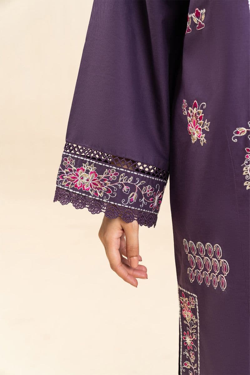 3 PIECE EMBROIDERED LAWN SUIT-IMPERIAL PLUM (UNSTITCHED) thumbnail