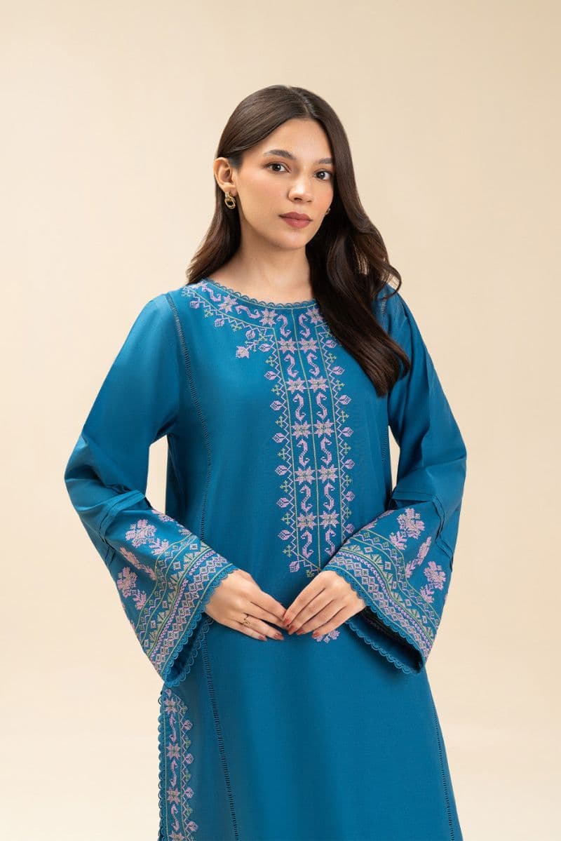 2 PICE EMBROIDERED LAWN SUIT-MARINE CHARM (UNSTITCHED) thumbnail