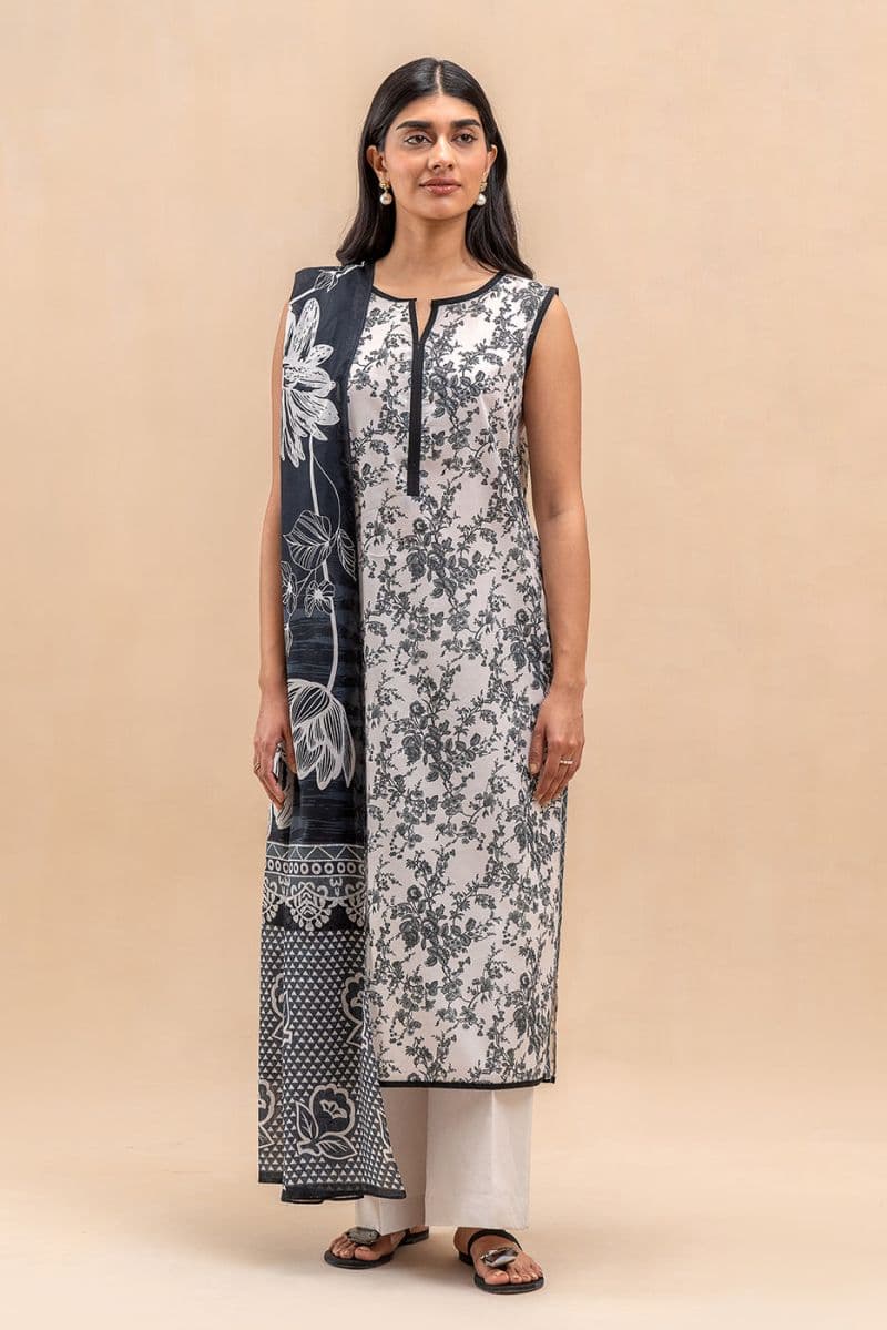 2 PIECE PRINTED LAWN SUIT-RAVEN BLISS (UNSTITCHED) thumbnail