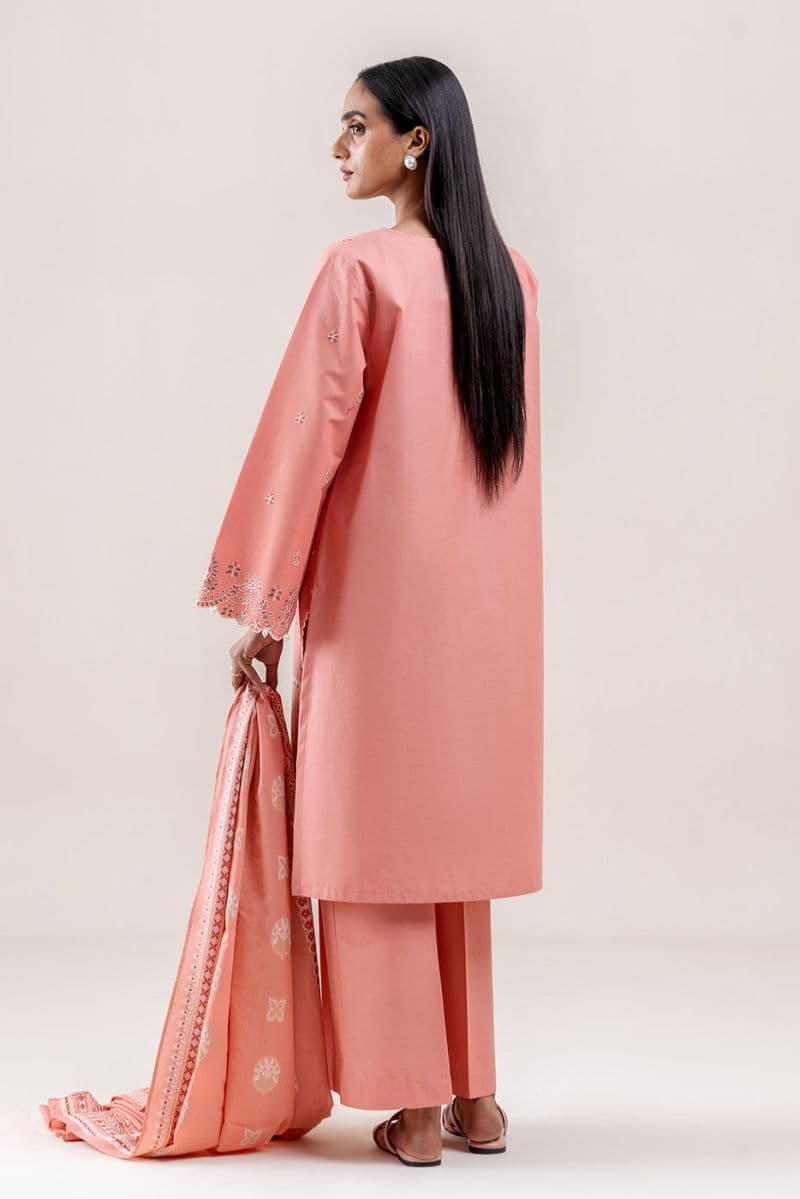 3 PIECE EMBROIDERED LAWN SUIT-CORAL BLISS (UNSTITCHED) thumbnail