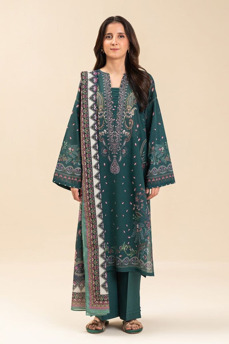 3 PIECE PRINTED LAWN SUIT-SORCERERS GARDEN (UNSTITCHED) thumbnail