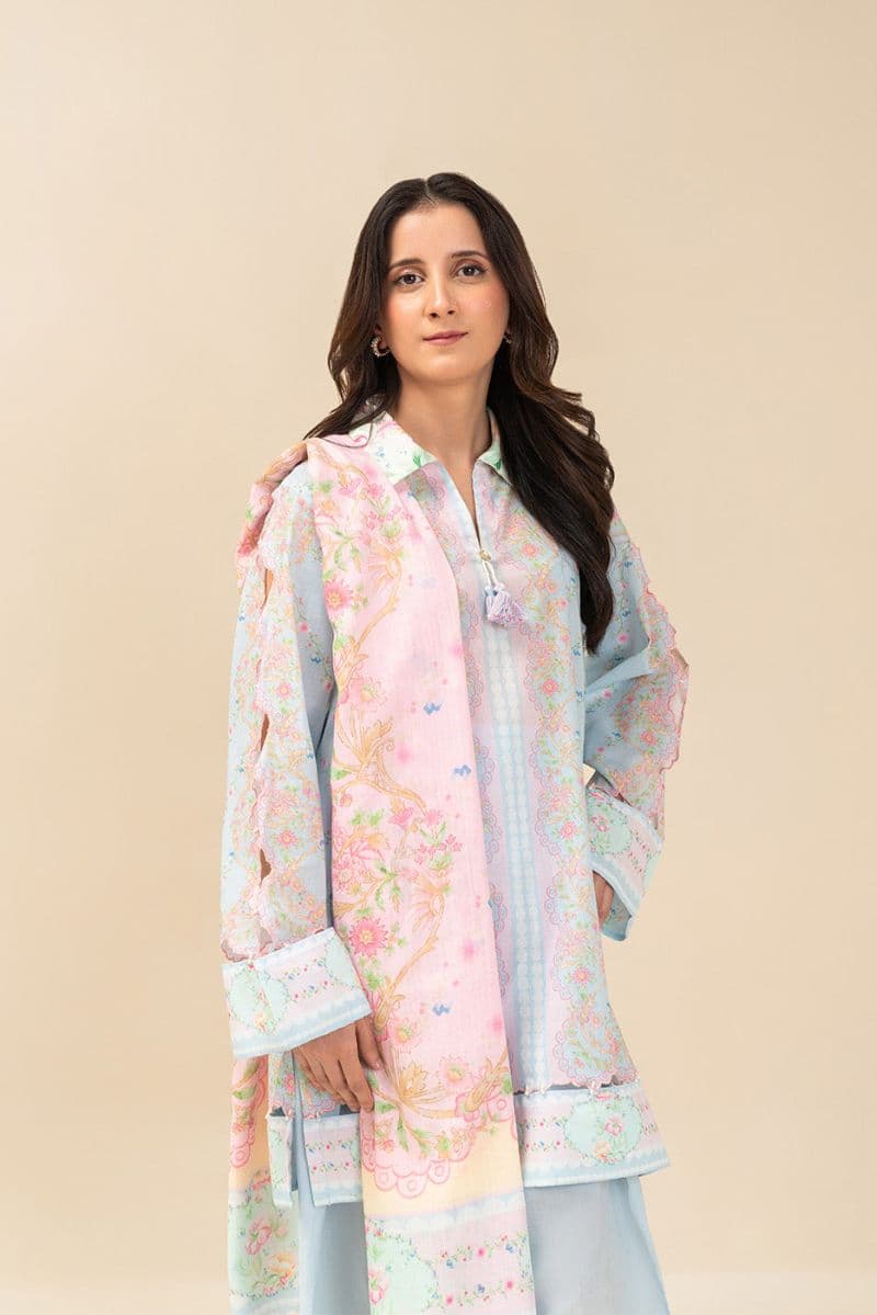 3 PIECE PRINTED LAWN SUIT-PASTEL DELICACY (UNSTITCHED) thumbnail