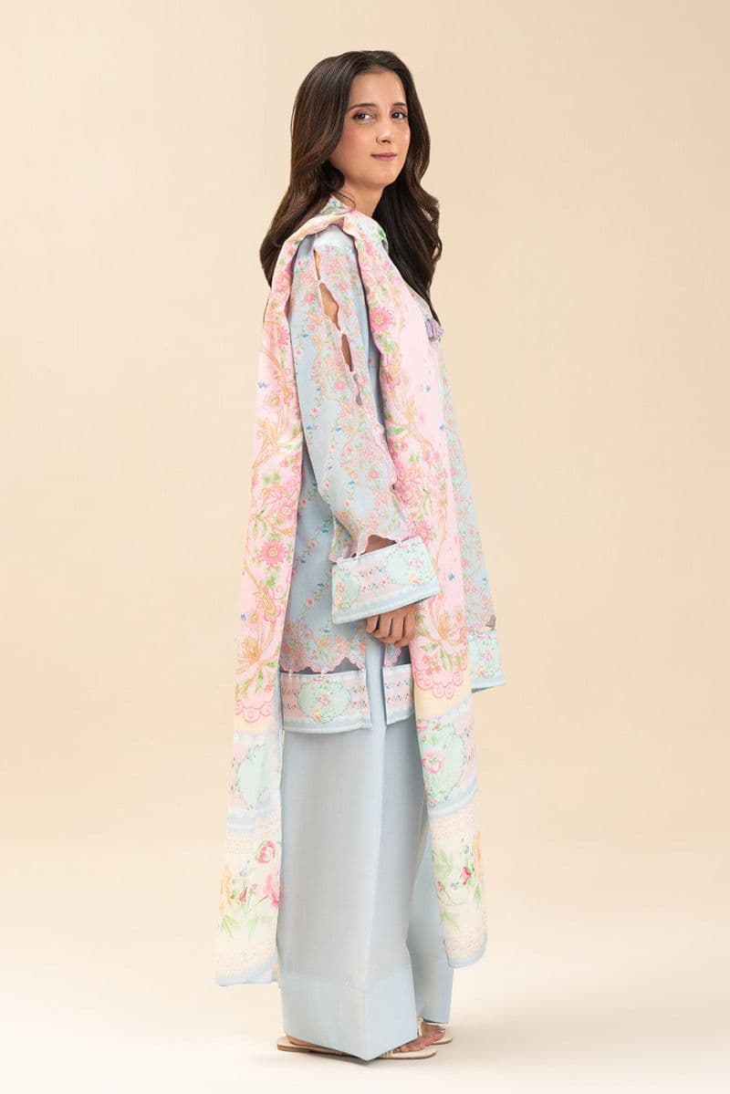 3 PIECE PRINTED LAWN SUIT-PASTEL DELICACY (UNSTITCHED) thumbnail
