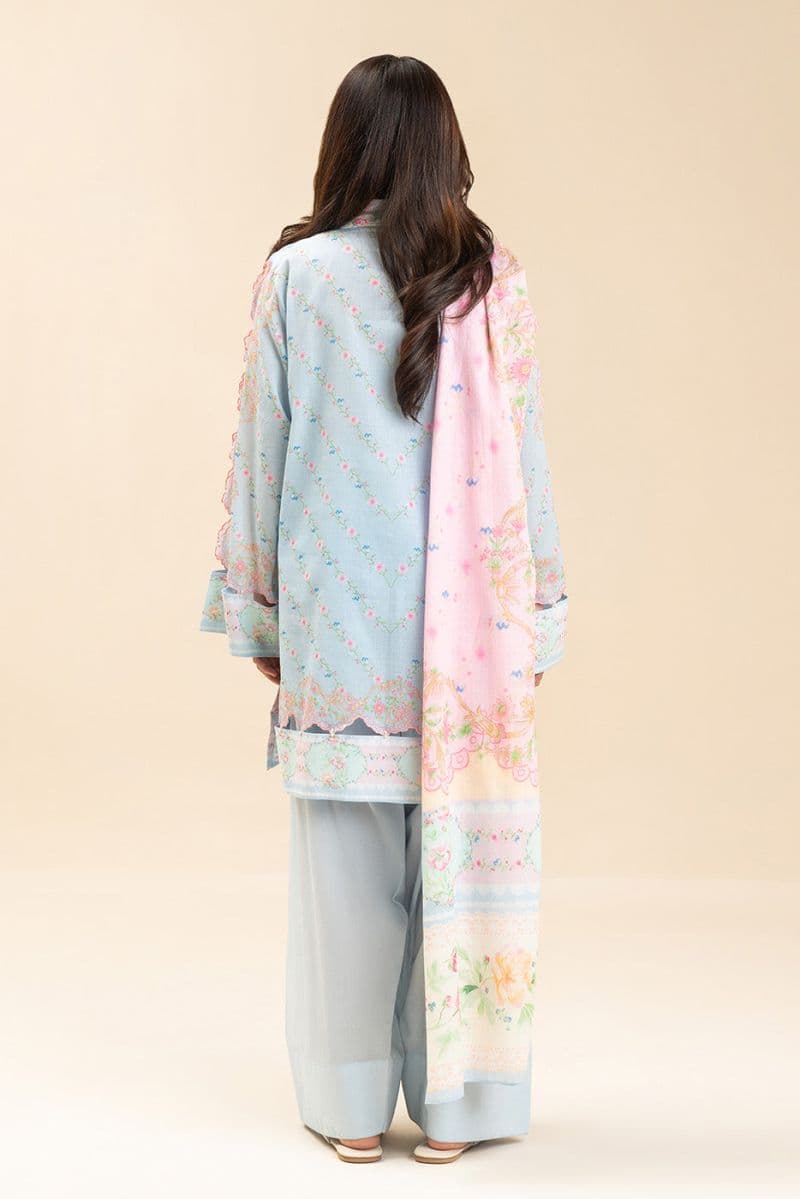 3 PIECE PRINTED LAWN SUIT-PASTEL DELICACY (UNSTITCHED) thumbnail