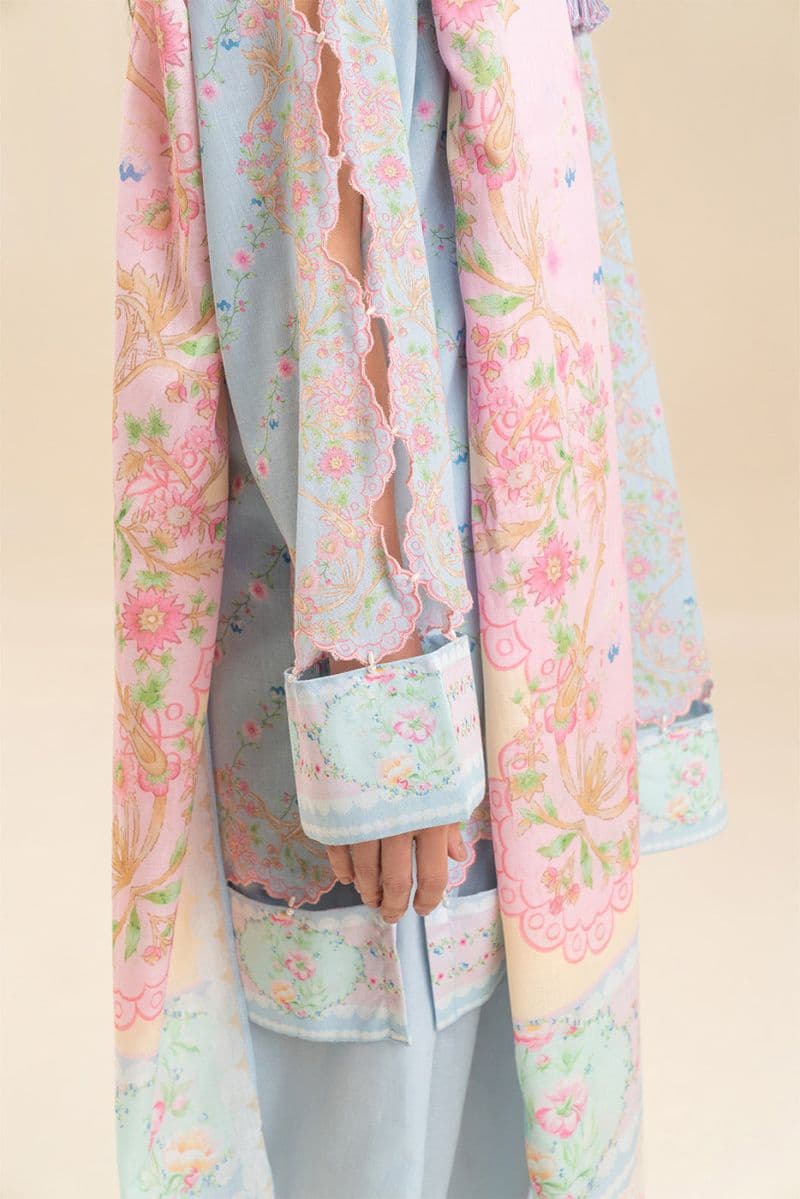 3 PIECE PRINTED LAWN SUIT-PASTEL DELICACY (UNSTITCHED) thumbnail