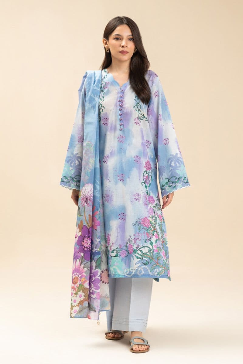 3 PICE PRINTED LAWN SUIT-COASTAL BREEZE (UNSTITCHED) thumbnail